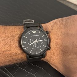 Emporio Armani Watch for Men, Chronograph Movement and 46 mm Case Size with Stainless Steel