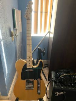 For sale guitar and amp plus cables, stand