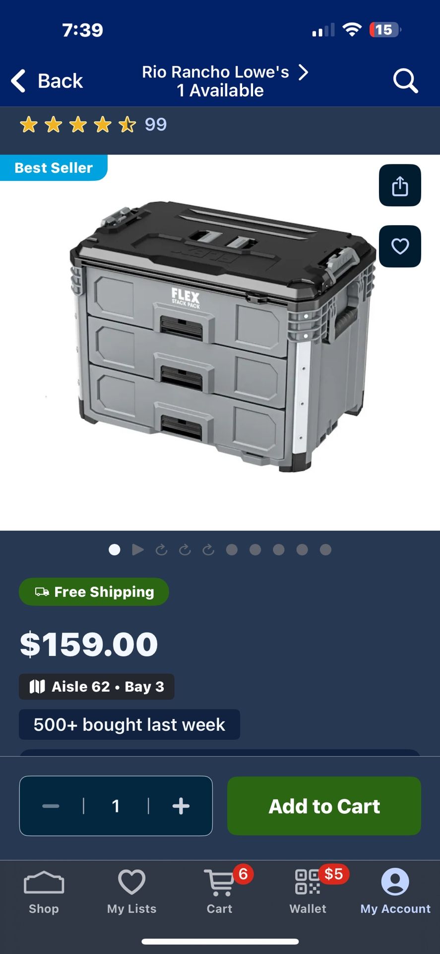 FLEX STACK PACK 22-in W x 10.3-in H x 15.1-in D 3-Drawer Polypropylene Tool Box