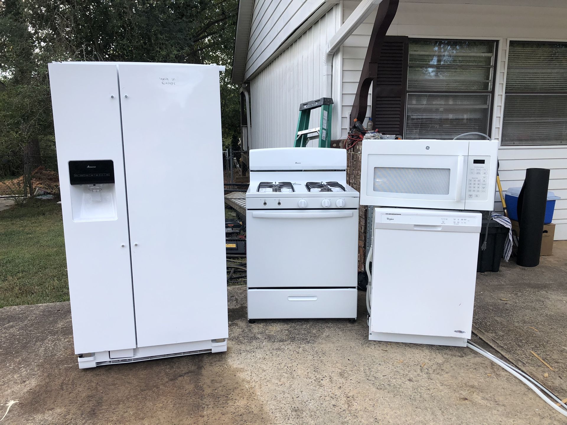 Refrigerator, gas stove , dishwasher, microwave