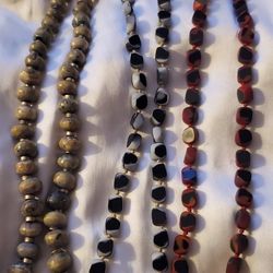 Vintage Stone Necklaces- 22"