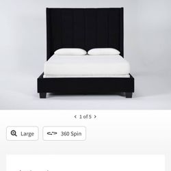 Black Velvet Queen Bed Frame – LIKE NEW 
