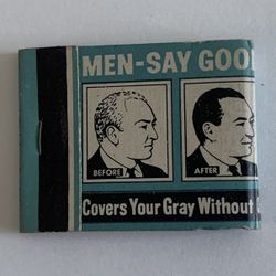 Men’s Hair Color ~ Mid Century ~ Vintage ~ Hard to Find Matchbook ~