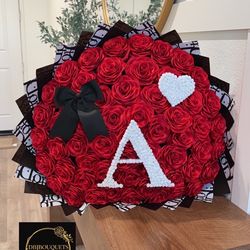 Red eternal rose bouquet !!