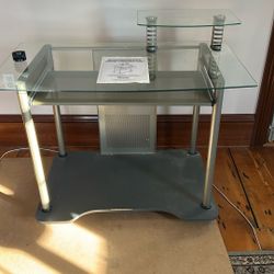 Glass Top Computer Workstation