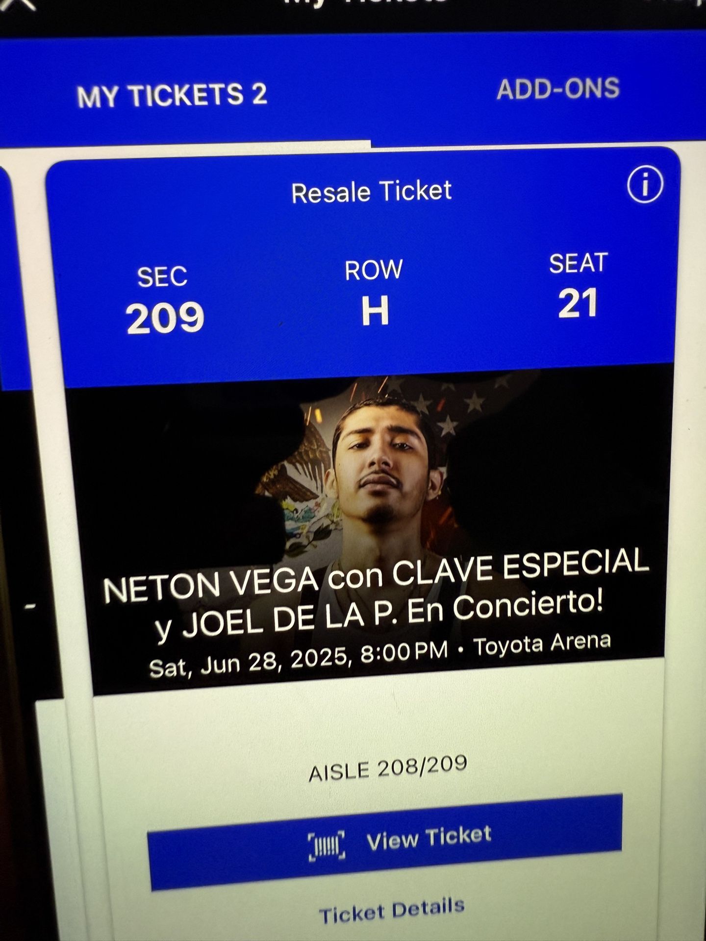 Neton Vega Concert Tickets (2)