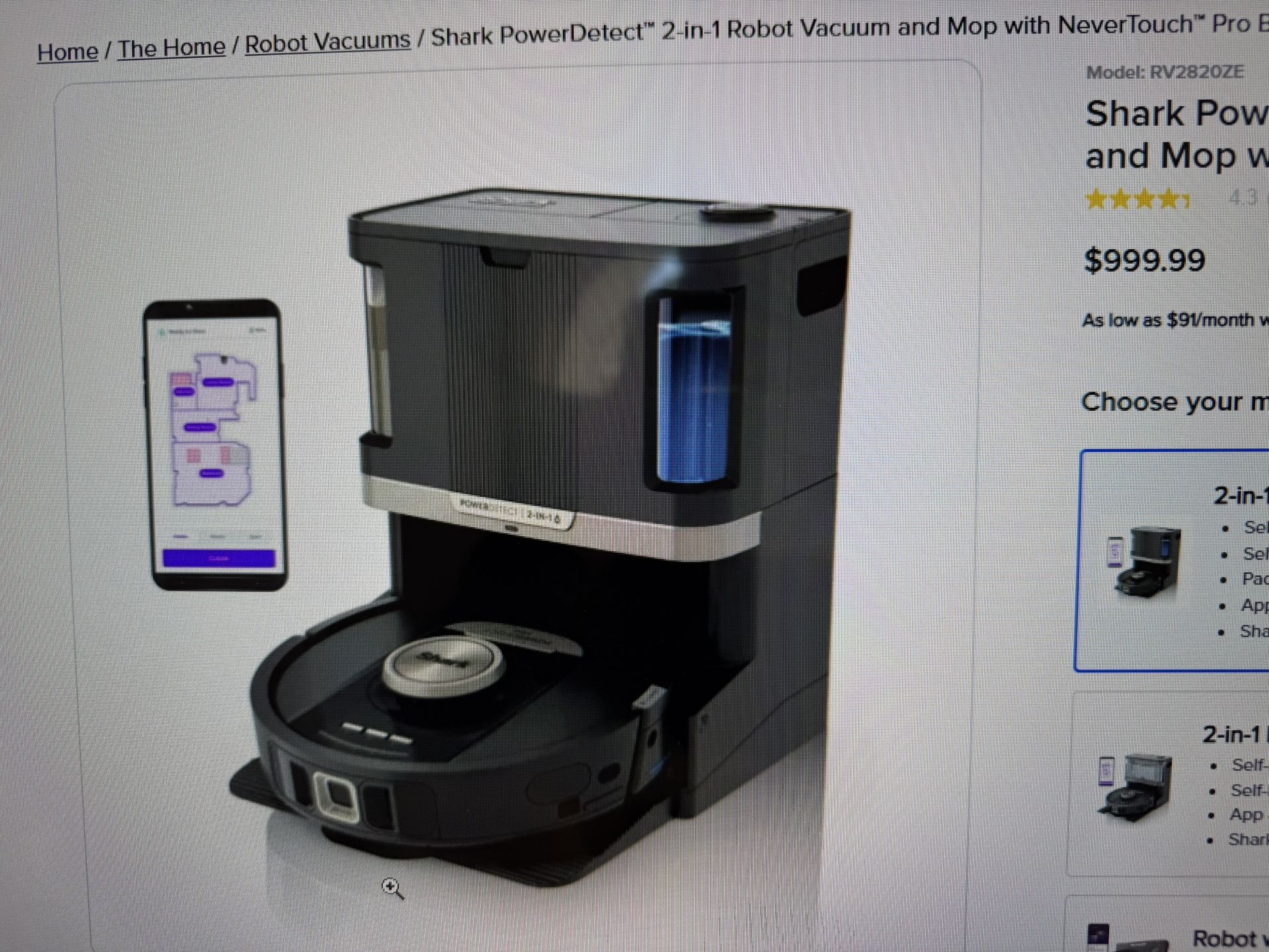 Shark Pro Never Touch 2 In 1 Robot Mop And Vacuum