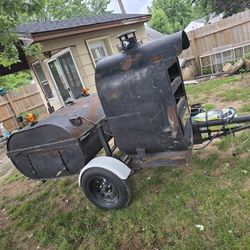 Barbacue Trailer With Smoker And Two Burner Stove Come Be Your Own Boss 