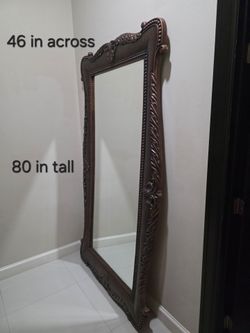 Oversized Howard Elliott Collection Ornate Floor Mirror (80" x 46")