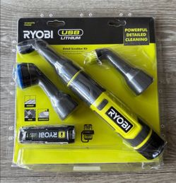 RYOBI FVG52K USB Lithium Detail Scrubber Kit 2Ah Battery Open Box