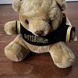 J Robins Plush 6” Bear With A Pittsburgh Sweater On(Removable) NWT