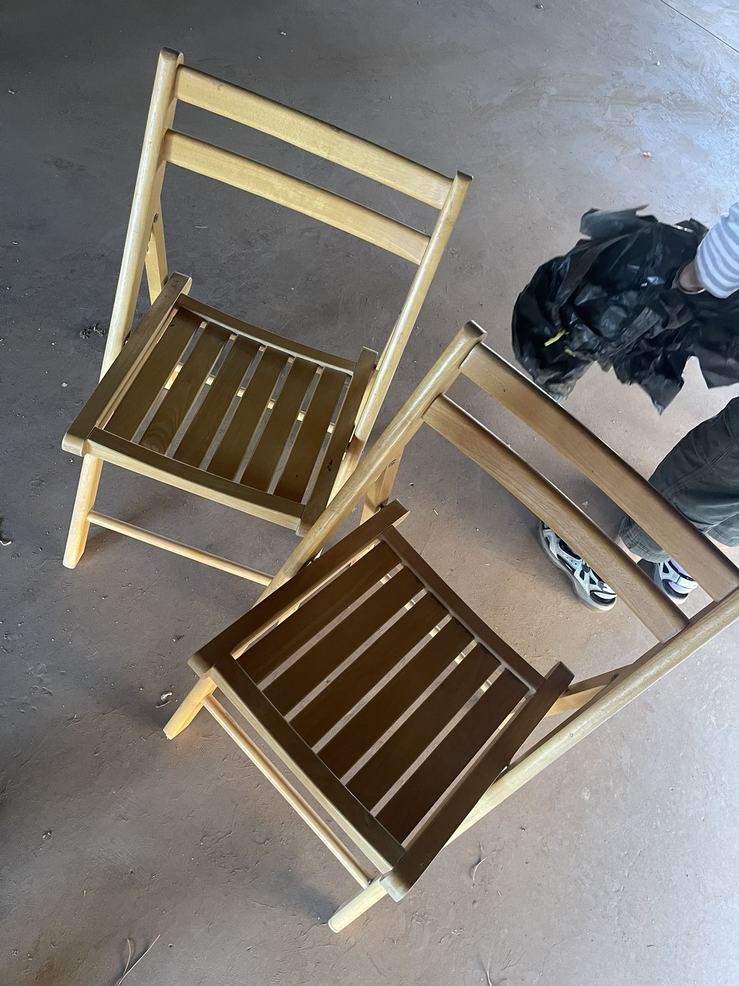 Two Wooden Foldable Chairs