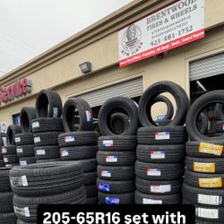 205-65R16 Brand New Tire Set With Install 