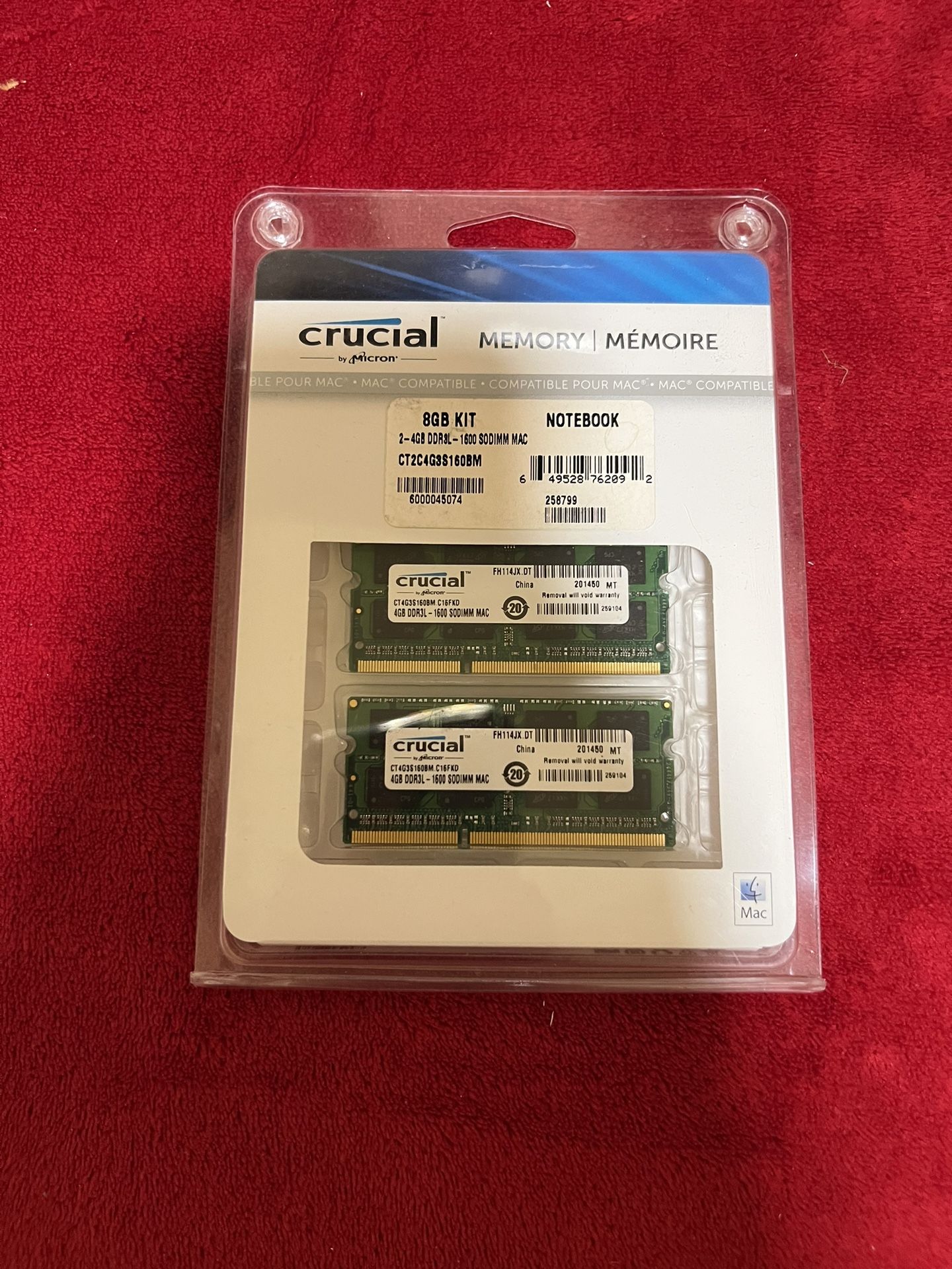Crucial Memory 8GB kit Notebook 2-4GB