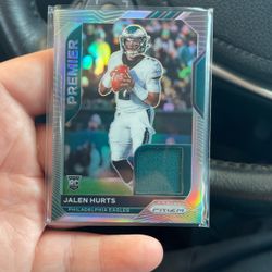 Jalen Hurts Patch Silver Rookie Card