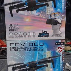 Vivitar FPV Duo Racing Drone with Goggles and GPS, Black