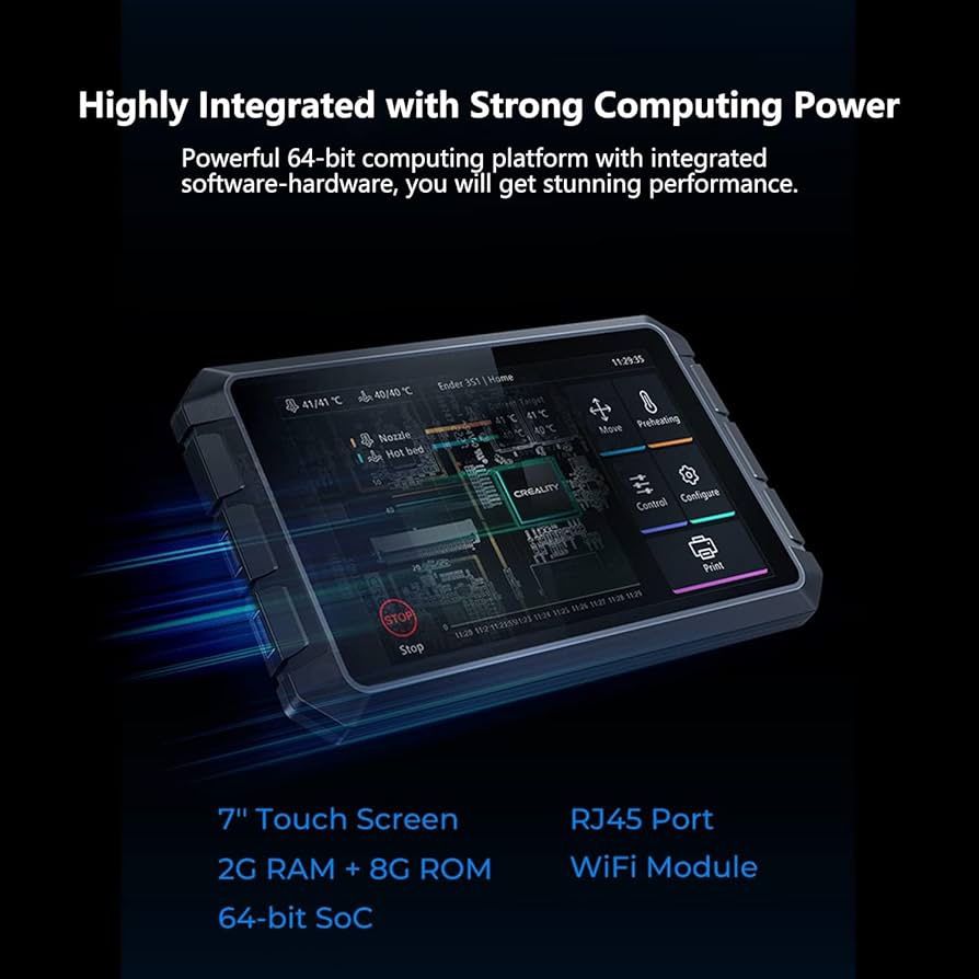 Creality Sonic Pad Klipper, 7 Inch Touch Screen 3D Printer Accessories Smart Pad Based on Klipper Firmware with Higher Printing Speed for Ender 3 V3 S