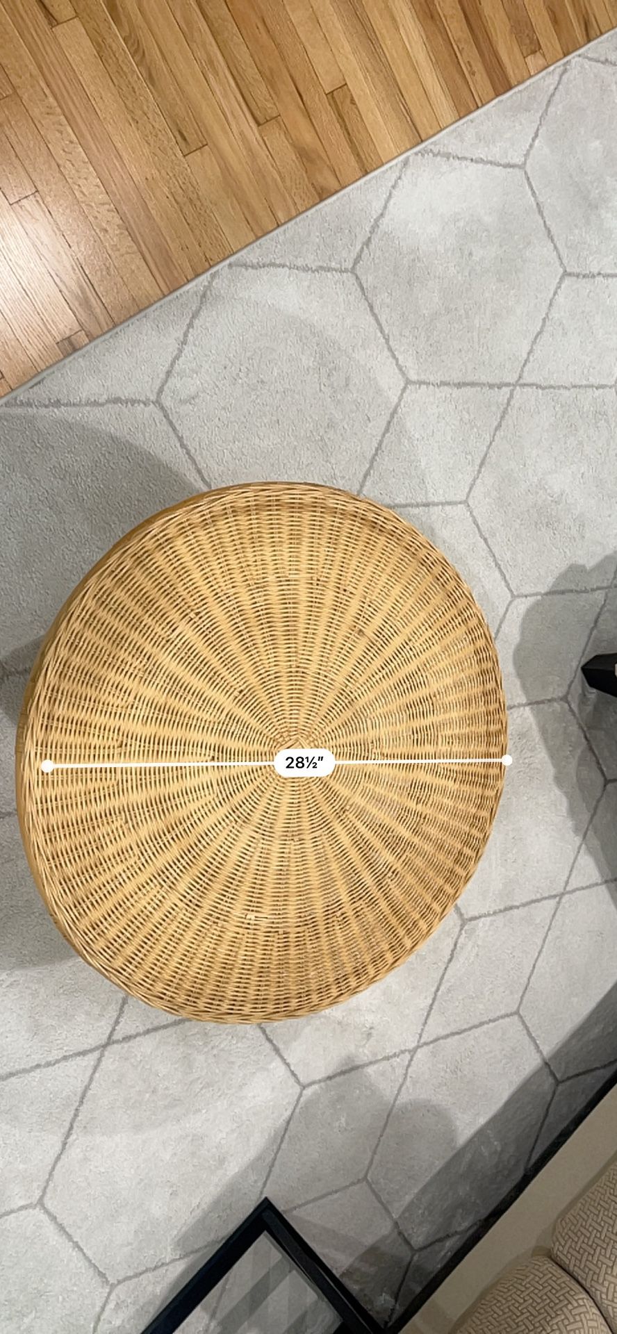 Round Natural Rattan Coffee Table