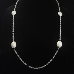 26" CHARLES GARNIER of Paris 4 Station Constellation Oval Bead Rolo Chain Necklace. Made in Peru