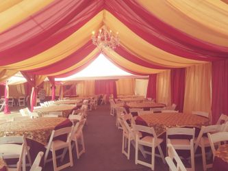 Chairs .tables .and draping