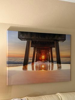 Ocean scripps pier canvas large wall art