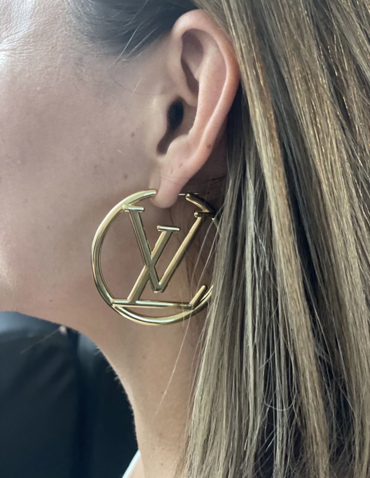 Gold LV Hoop Earrings 