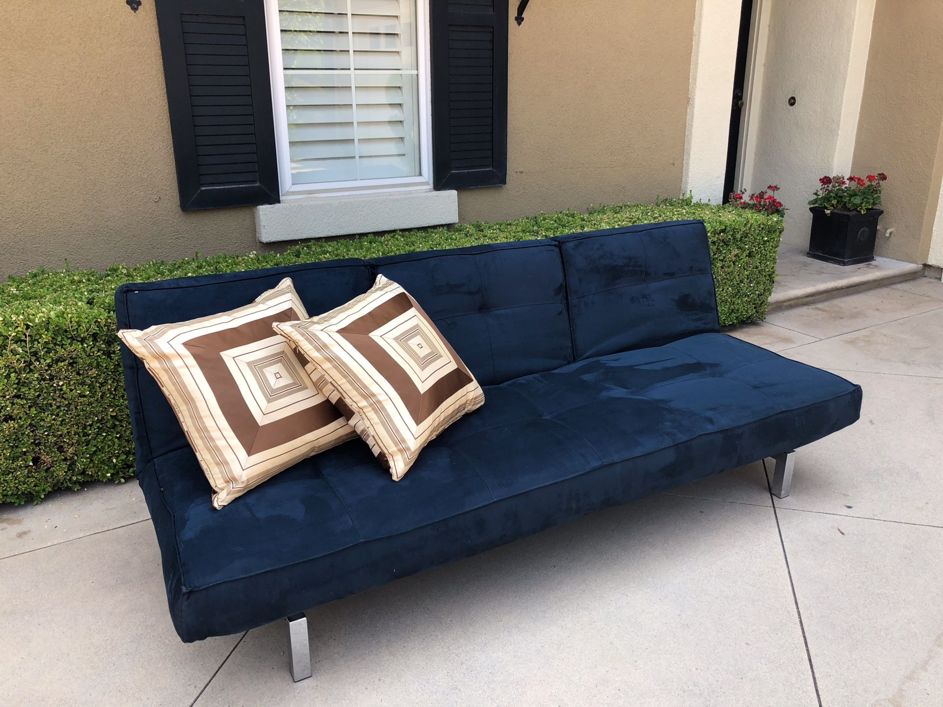 Blue Fold Out Couch