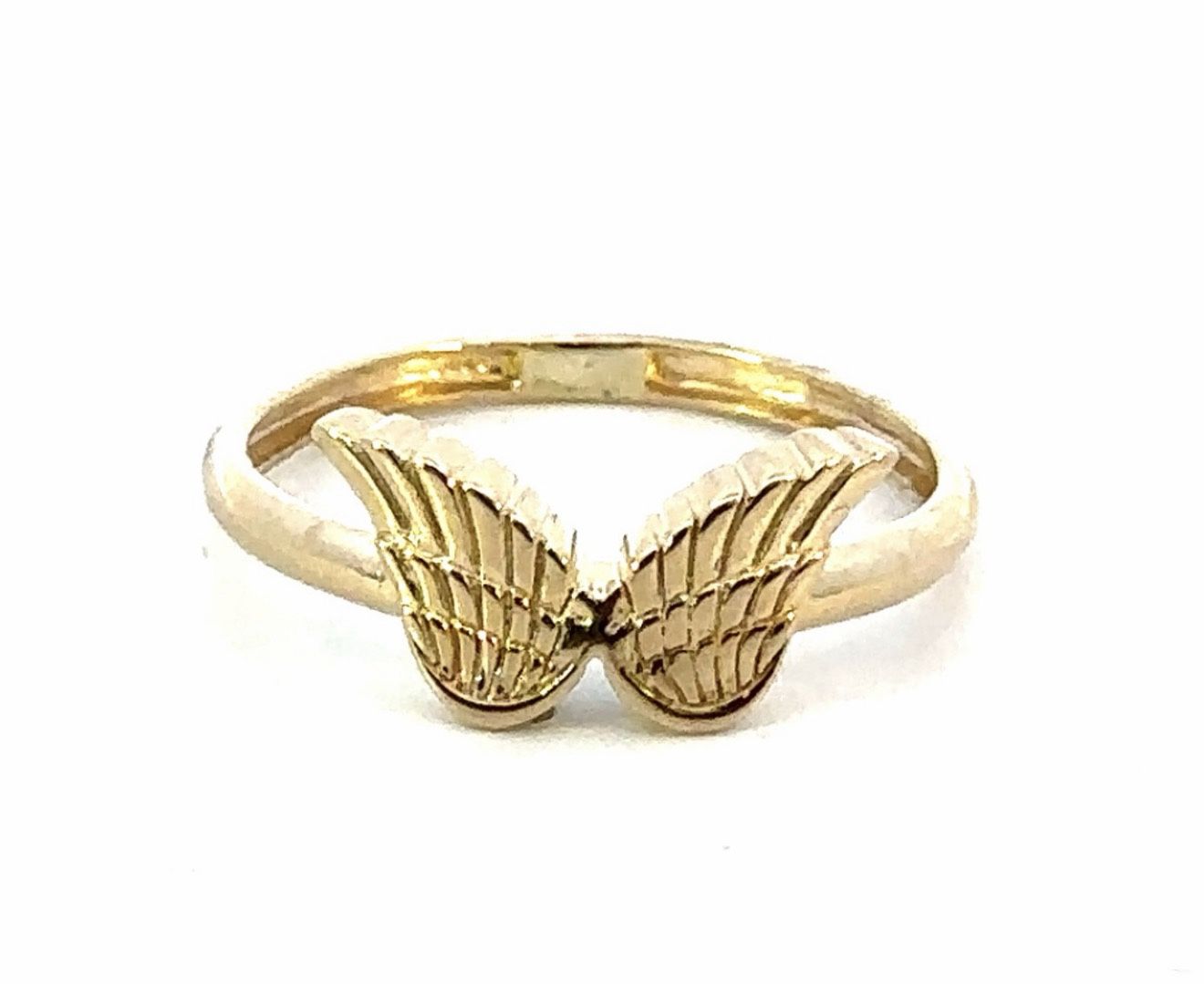 Woman’s Ladies 14k Yellow Gold Angel Wings Band Ring Size 5.5 GP3124627