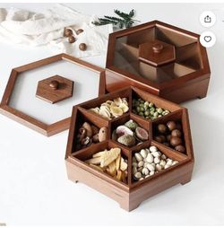 Hexagonal Spice & Dry Fruit Box, 7 Partitions, Multi-Purpose Uses