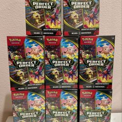Available Now Brand New in Box Pokemon Trading Card Game TCG Mega Evolution Perfect Order Booster Bundle