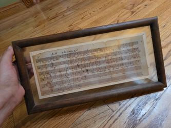 framed German handwritten music manuscript