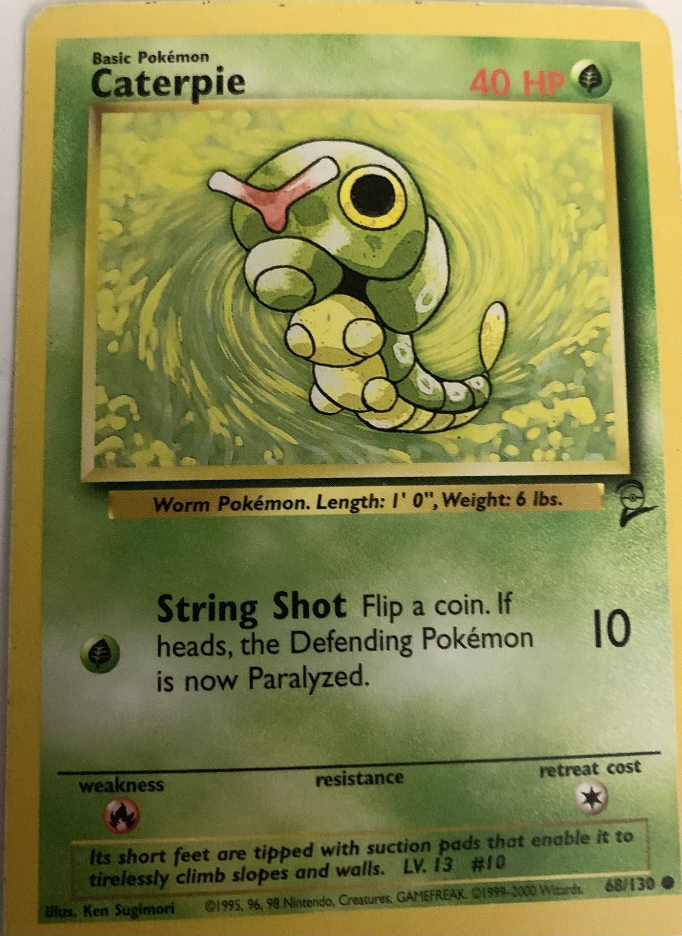 Caterpie Pokemon Trading Card 1995