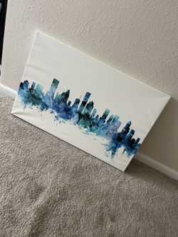 Houston skyline painting