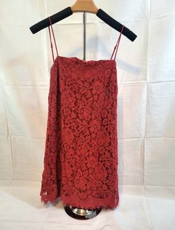 Trixxi Burnt Orange Lace Mini Dress Size Medium 