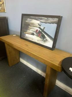 60”Solid Wood Side Table，$350