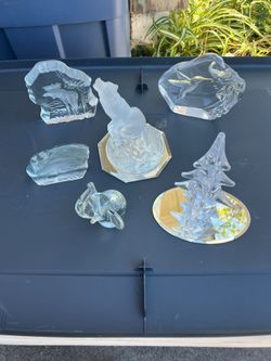 Crystal Glass Animal Figurines Collection Set of 6
