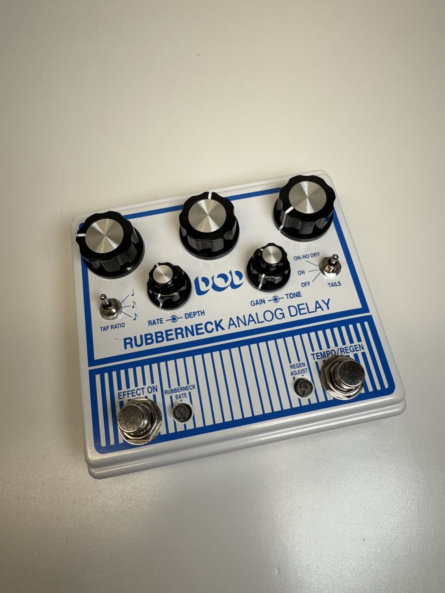 DOD Rubberneck Analog 1.5 second Delay w Tap Tempo & Momentary Controls Effects Guitar Pedal (New Without Box)