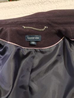 Lanes' End Womans Coat 18W Above Knee Wool Blend Lined Single Breasted