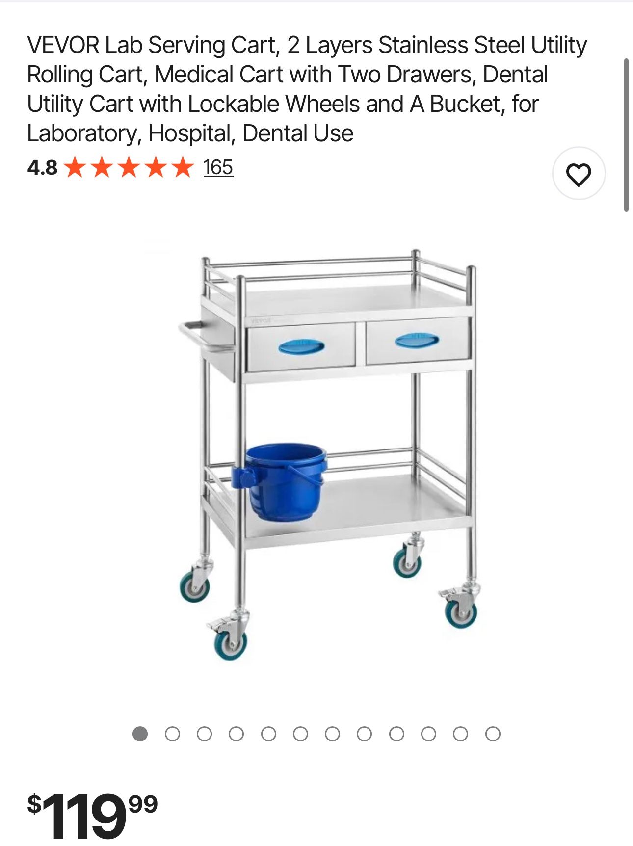  Stainless Steel Utility Rolling Cart