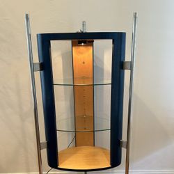 Post Modern Display shelf Vintage lamp light Footed Table Curio Cabinet Collectible Shelf 