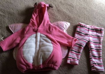 Old Navy Fleece Pink Butterfly Halloween Costume size 0 - 6 Months Super Soft and Cozy