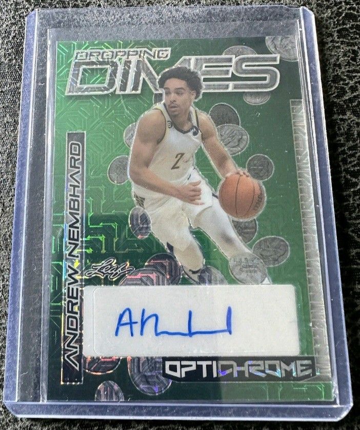 Really Nice 2023 Andrew Nemhardt Leaf OptiChrome Dropping Dimes Green Auto 1/3 Card