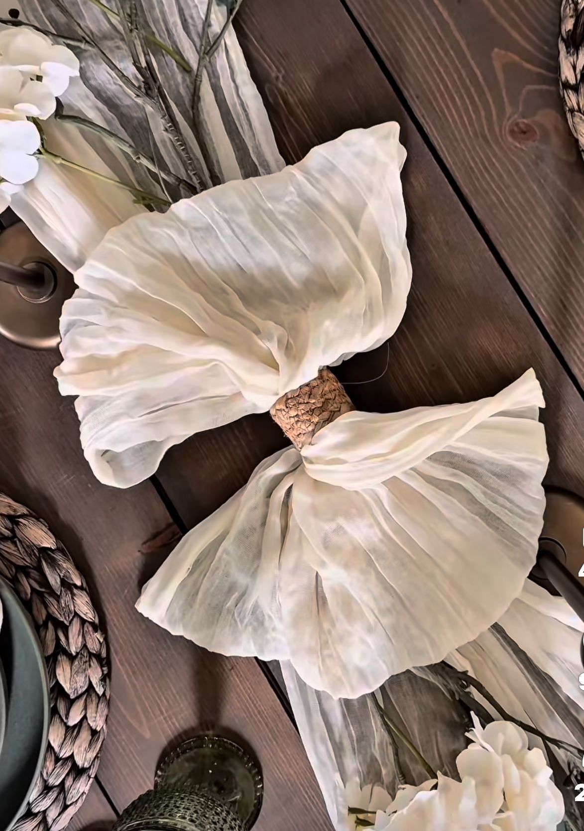 Cream Cheesecloth Table runners
