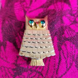 Vintage Avon Owl Brooch/ Lip Balm/ Perfume Container.
