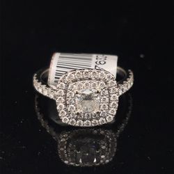 14KT White Gold Diamond Ring 3.60g 1.2CTW Size 6 1/2 157632/11