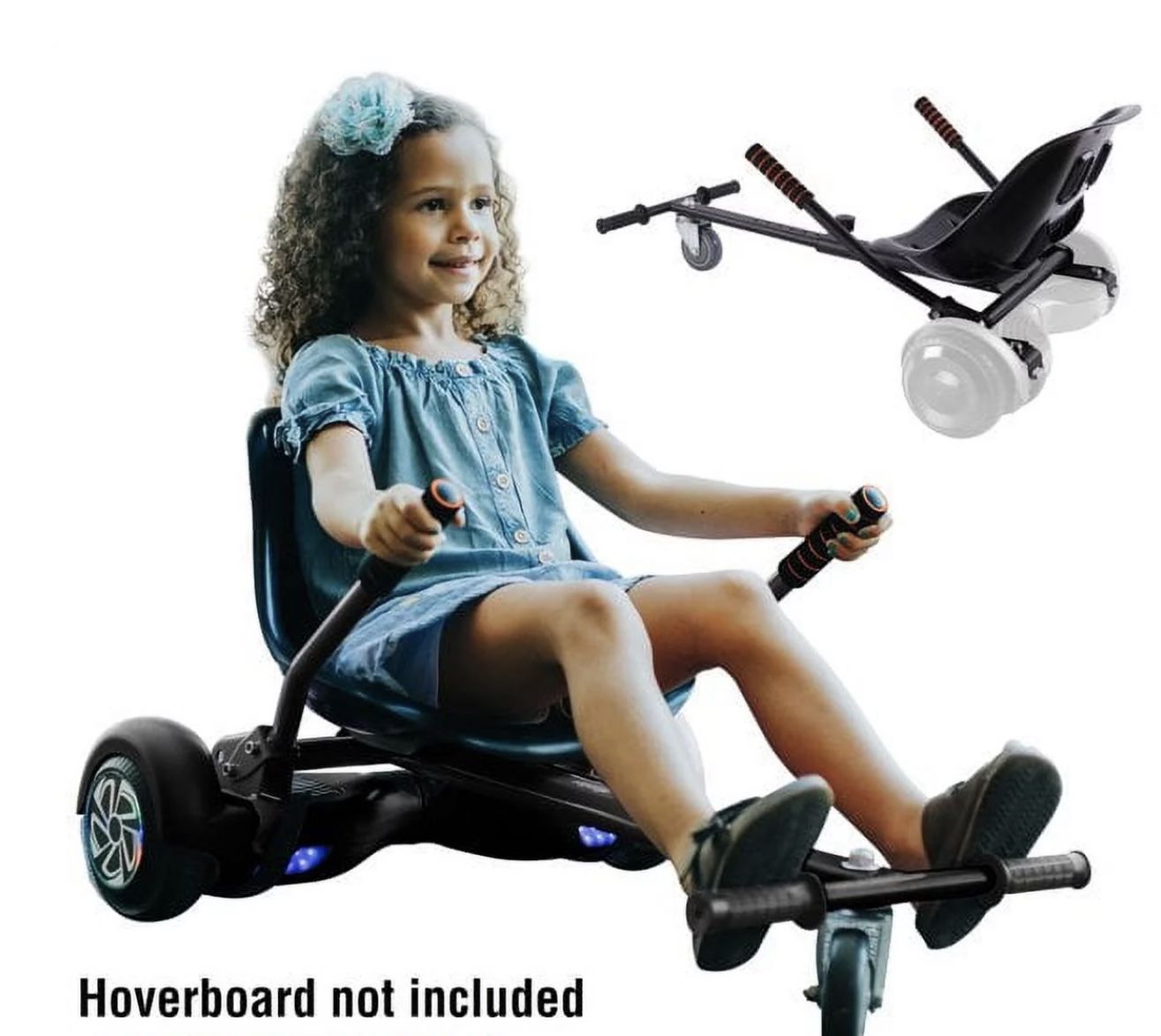 HiBoy HoverBoard Go Cart Attachment (COLOR Of SEAT IS BLACK) Up To 270 Pounds