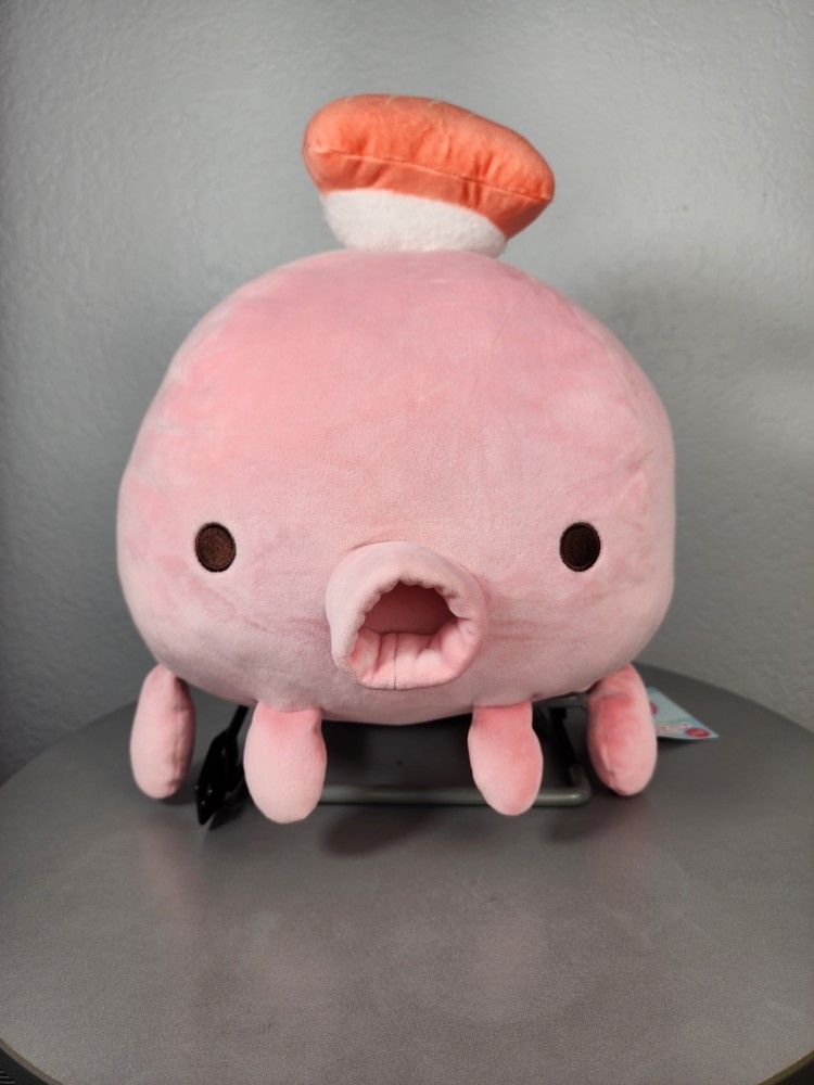 17" Mogu Round Pink Octopus With Sushi Plush