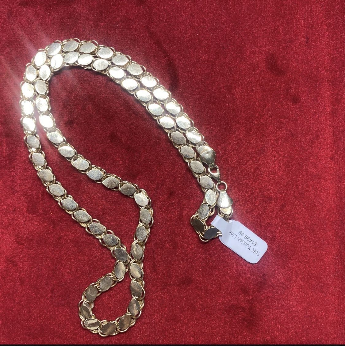 Clearance In 10k Gold Turkish Link Chains 8mm And 22”