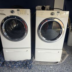 Frigidaire Affinity Front-Load Washer & Dryer Set w/ Matching Pedestals – $600