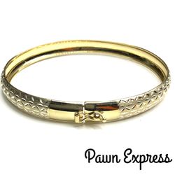 Sterling Silver Gold-Tone Bangle Flex Bracelet 